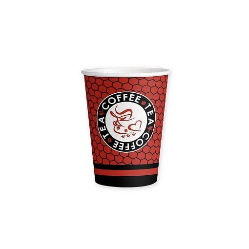 ΠΟΤΗΡΙ ΧΑΡΤΙΝΟ (SINGLE WALL) (8oz) (50τεμ.) - (ΚΟΚΚΙΝΟ) (07-600-0083) - TNS