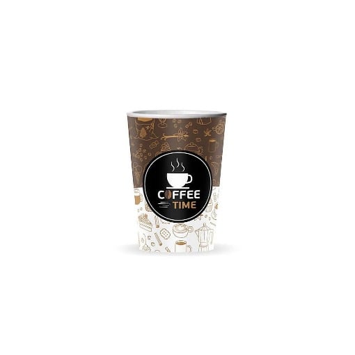 ΠΟΤΗΡΙ ΧΑΡΤΙΝΟ COFFEE TIME (SINGLE WALL) (8οz) - (50τεμ.)