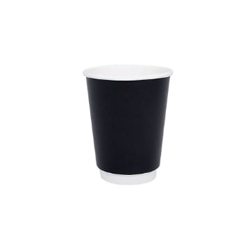 ΠΟΤΗΡΙ ΧΑΡΤΙΝΟ ΜΑΥΡΟ (DOUBLE WALL) (8oz) - (25τεμ.)