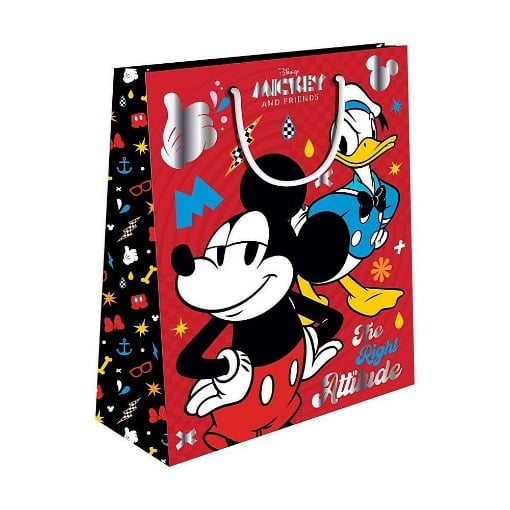 ΣΑΚΟΥΛΑ ΔΩΡΟΥ ΧΑΡΤΙΝΗ 18Χ11Χ23 MICKEY/MINNIE ΜΕ FOIL 2ΣΧ Ν