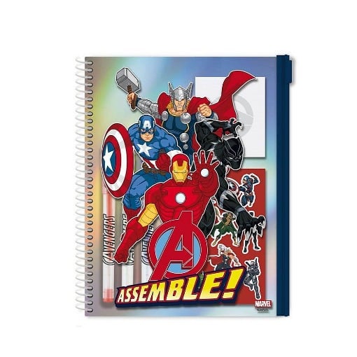 ΣΗΜΕΙΩΜΑΤΑΡΙΟ ΣΠΙΡΑΛ Α5 ΣΕ PVC ΘΗΚΗ ΜΕ ΦΕΡΜΟΥΑΡ AVENGERS