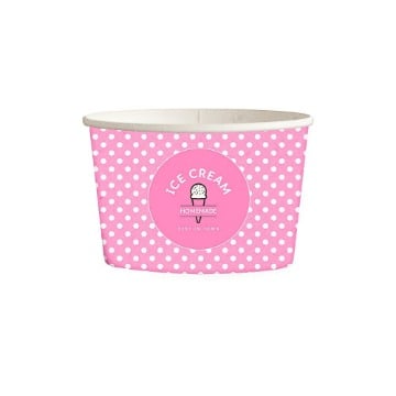 ΧΑΡΤΙΝΟ ΚΥΠΕΛΟ ΠΑΓΩΤΟΥ (6oz) - (DOT) (PINK) (50τεμ)