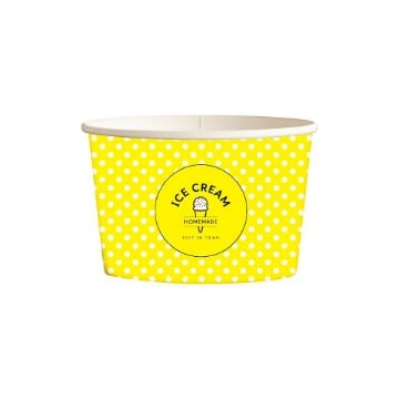 ΧΑΡΤΙΝΟ ΚΥΠΕΛΟ ΠΑΓΩΤΟΥ (8oz) - (DOT) (YELLOW) (50τεμ.)