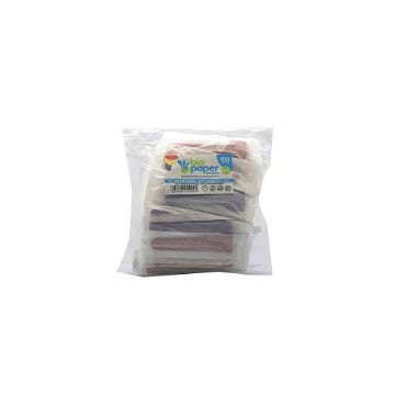 BIO PAPER ΚΟΥΤΑΛΙ ΠΑΓΩΤΟΥ (ΝΤΥΜΕΝΟ) (95mm) - (100τεμ) - (ΠΟΛΥΧΡΩΜΑ)