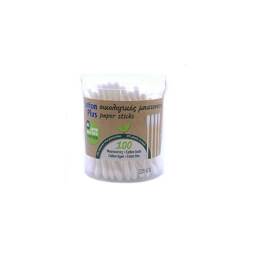 COTTON PLUS ΩΤΟΚΑΘΑΡΙΣΤΕΣ 100τεμ. - (PAPER STICK)