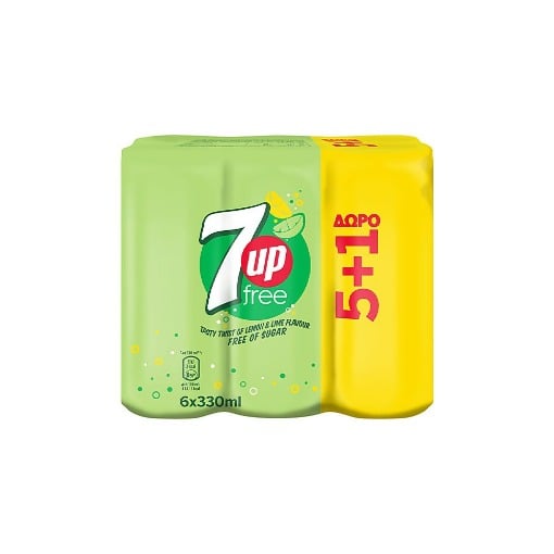 7UP FREE ΑΝΑΨΥΚΤΙΚΟ 330ml - (5+1 ΔΩΡΟ)