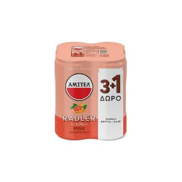 AMSTEL RADLER PINK GRAPEFRUIT ΜΠΥΡΑ ΚΟΥΤΙ SLK (4x330ml) - (3+1 ΔΩΡΟ)