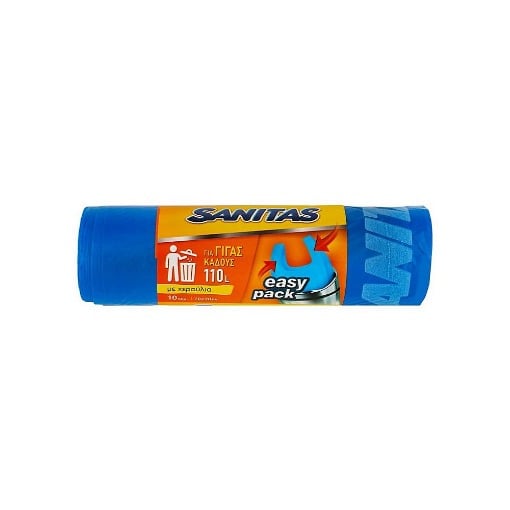 SANITAS ΣΑΚΟΥΛΑ ΑΠΟΡΡΙΜΑΤΩΝ EASYPACK ΜΠΛΕ ME ΧΕΡΟΥΛΙΑ 70X90 10ΤΜΧ  Σ20 
