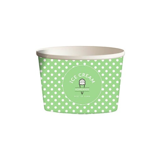 ΧΑΡΤΙΝΟ ΚΥΠΕΛΟ ΠΑΓΩΤΟΥ (5oz) - (DOT) (GREEN) - (50τεμ.)