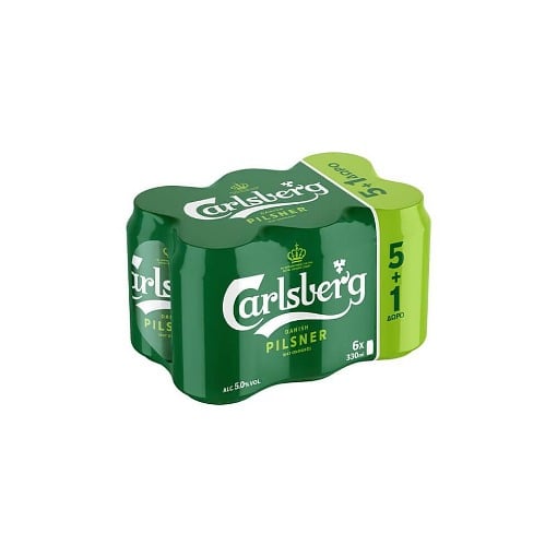CARLSBERG ΜΠΥΡΑ KOYTI 330ml - (5+1 ΔΩΡΟ)
