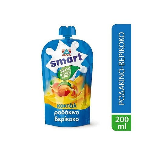 SMART 100% ΦΥΣΙΚΟΣ ΧΥΜΟΣ ΡΟΔΑΚΙΝΟ/ΒΕΡΙΚΟΚΟ 200ml