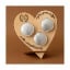 PodBase Heart | Ξύλινη Βάση για Κάψουλες Καφέ σε σχήμα καρδιάς + 3 Κάψουλες τύπου Nespresso® Lor ή Illy