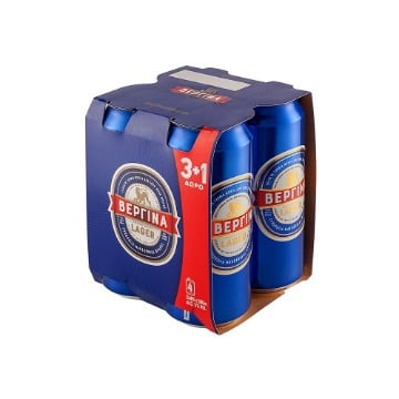 ΒΕΡΓΙΝΑ LAGER ΜΠΥΡΑ ΚΟΥΤΙ 500ml - (3+1 ΔΩΡΟ)