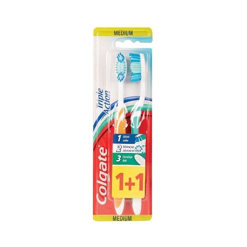 COLGATE ΟΔΟΝΤΟΒΟΥΡΤΣΑ TRIPLE ACTION (MEDIUM) (1+1 ΔΩΡΟ)