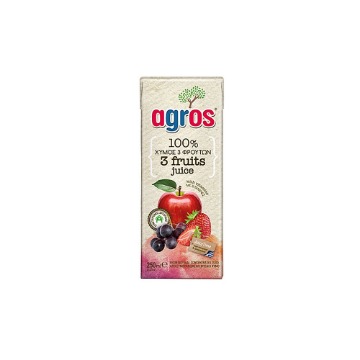AGROS ΧΥΜΟΣ 250ml - (ΜΗΛΟ-ΣΤΑΦΥΛΙ-ΦΡΑΟΥΛΑ)