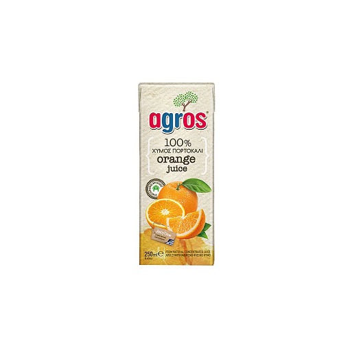 AGROS ΧΥΜΟΣ 250ml - (100% ΠΟΡΤΟΚΑΛΙ)