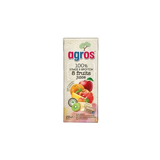 AGROS ΧΥΜΟΣ 250ml - (8 ΦΡΟΥΤΑ)
