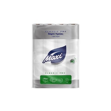 MAXI ΧΑΡΤΙ ΥΓΕΙΑΣ 2φυλλο 125gr. - (40 ΡΟΛΑ)